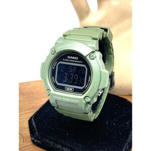 Casio Men's Watch W219H Illuminator Quartz Digital 42mm Green Resin Sport 3224